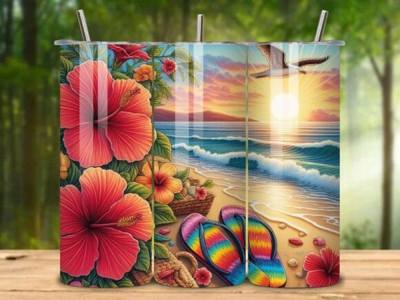 Download Neon Hello Summer Tumbler Wrap PNG V.4 - Summer tumbler wrap Collection