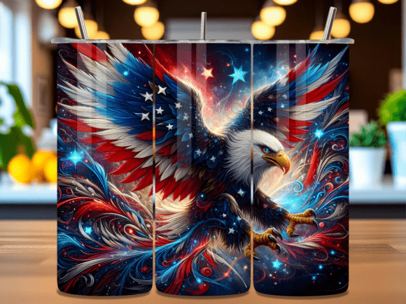 Download Artistic Patriotic Eagle Tumbler Wrap - Premium Resources