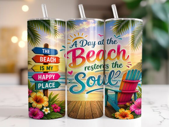 Download 20oz Tropical Beach Summer Tumbler Wrap - Summer tumbler wrap Collection