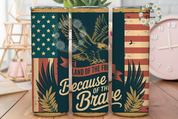Download Vintage Patriotic Eagle Tumbler Wrap PNG - Premium Resources
