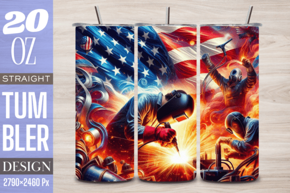 Download American Flag Welding 20 Oz Tumbler Wrap - Welding Collection