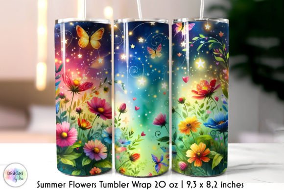 Download Colourful Flowers Summer Tumbler Wrap - Summer tumbler wrap Collection