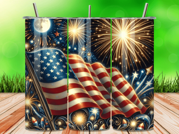 Download Waving American Flag Fireworks Tumbler - American flag fireworks Collection
