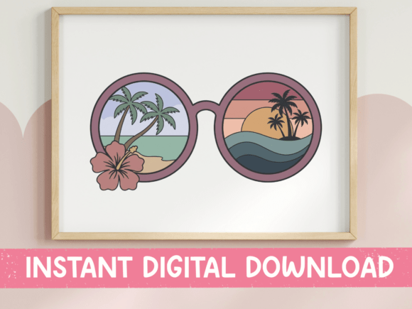 Download Retro Sunglasses Sunset Beach Design - Beach design Collection